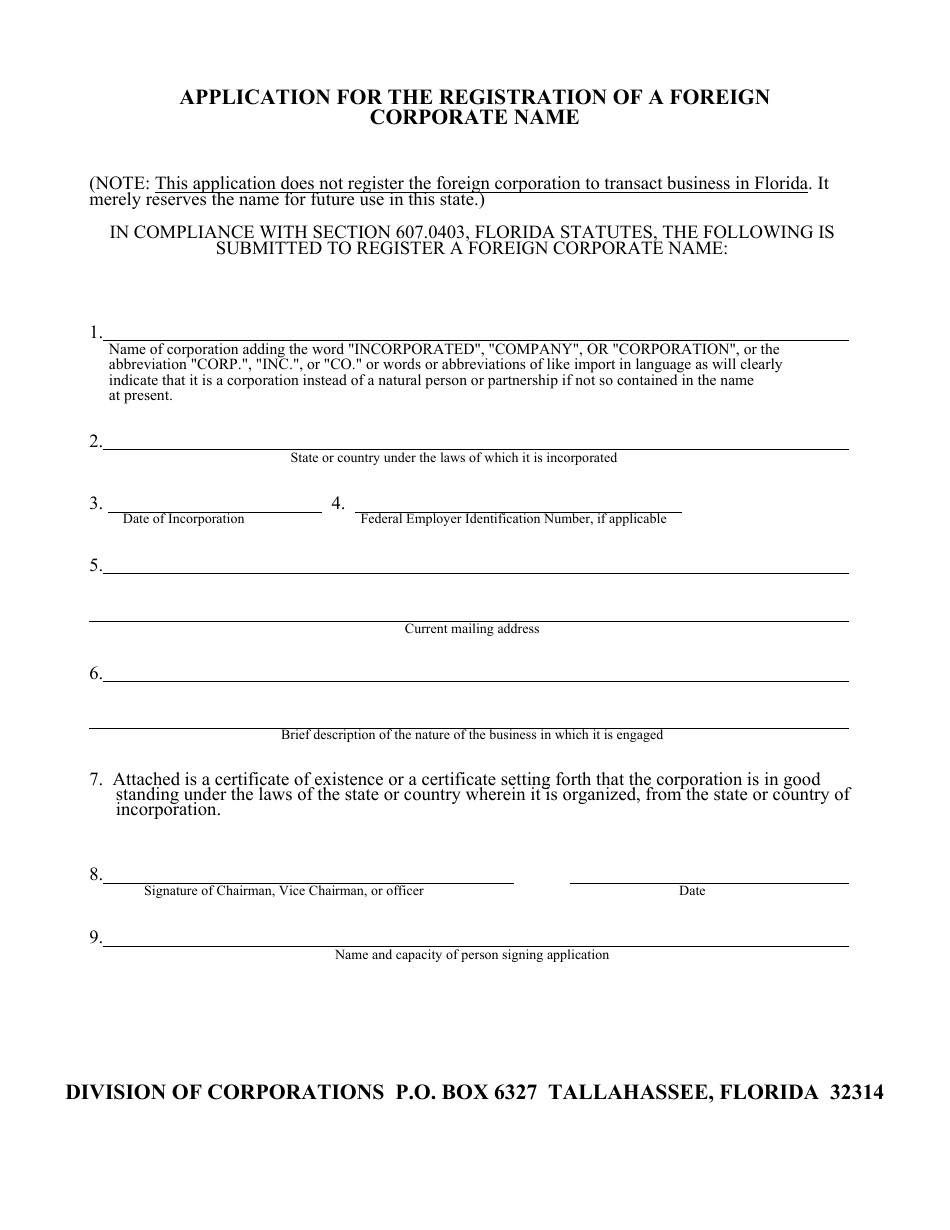 Form CR2E017 Application for the Registration of a Foreign Corporate Name - Florida, Page 3