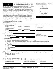 Document preview: Formulario JV-225 S La Salud Y Educacion De Su Hijo - California (Spanish)
