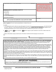 Document preview: Form FL-380 Application for Expedited Child Support Order - California