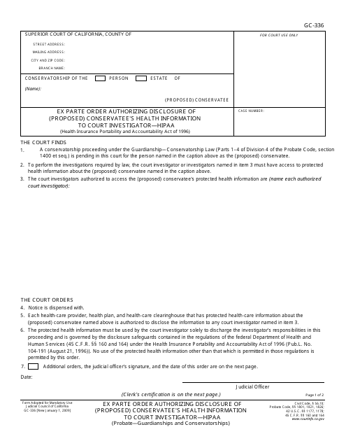 Form GC-336  Printable Pdf