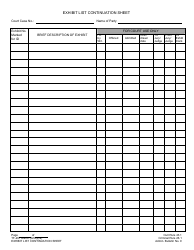 Document preview: Form TF-201 ANCH Exhibit List Continuation Sheet - Municipality of Anchorage, Alaska