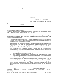 Document preview: Form DR-330 Notice to Employer Re: Children's Medical Insurance - Alaska