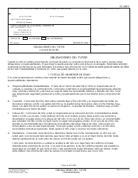 Formulario GC-248 S Obligaciones Del Tutor Y Acuse De Recibo - California (Spanish)