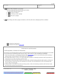 Form JV-205 Visitation (Parenting Time) Order &quot; Juvenile - California, Page 2