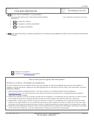 Formulario JV-205 S Orden De Visitacion (Horario De Crianza) &quot; Menores - California (Spanish), Page 2