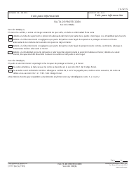 Document preview: Formulario JV-121 S Falta De Proteccion - California (Spanish)