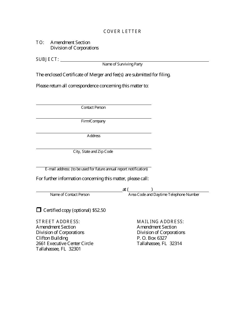 Form CR2E115 Certificate of Merger for Florida Partnership - Florida, Page 2