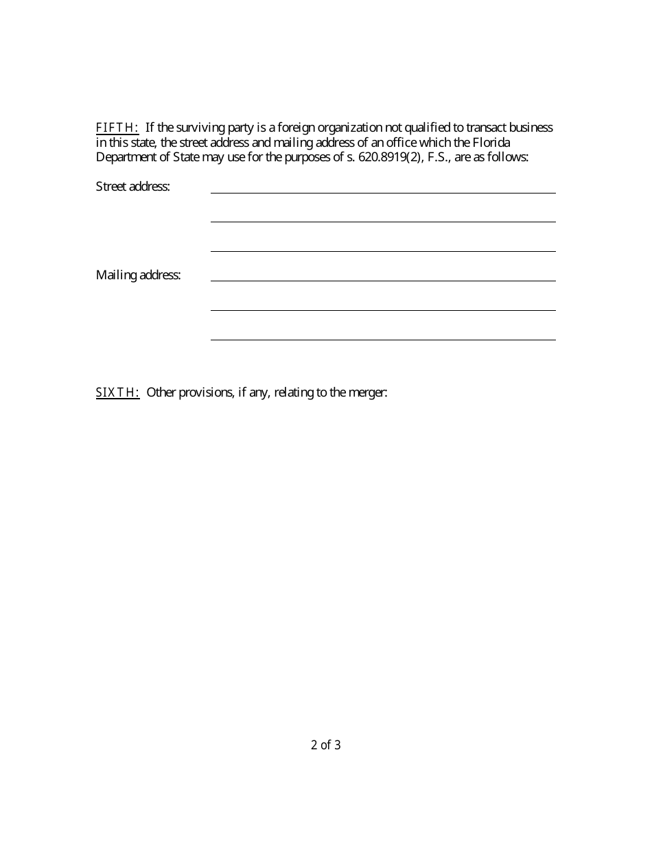Form CR2E115 Certificate of Merger for Florida Partnership - Florida, Page 4