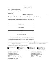 Form CR2E116 Certificate of Conversion for Florida Partnership Into &quot;other Organization&quot; - Florida, Page 2
