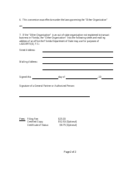 Form CR2E116 Certificate of Conversion for Florida Partnership Into &quot;other Organization&quot; - Florida, Page 4