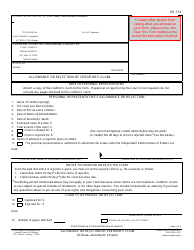 Form DE-174 Allowance or Rejection of Creditor&#039;s Claim - California