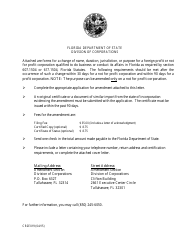 Form CR2E019 Application by Foreign Profit Corporation to File Amendment to Application for Authorization to Transact Business in Florida - Florida