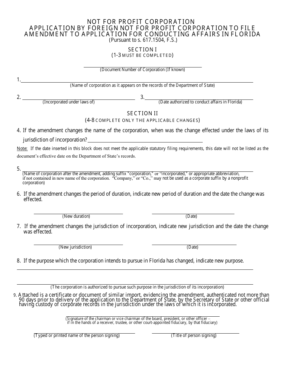 Form CR2E019 Application by Foreign Profit Corporation to File Amendment to Application for Authorization to Transact Business in Florida - Florida, Page 4