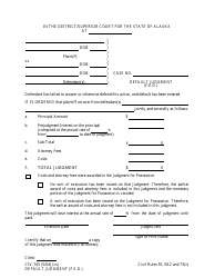 Document preview: Form CIV-745 Default Judgment (F.e.d.) - Alaska