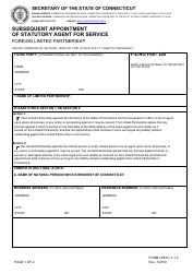 Document preview: Form LPFAC-1-1.0 Subsequent Appointment of Statutory Agent for Service - Foreign Limited Partnership - Connecticut