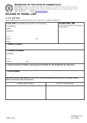 Document preview: Form UMT-1-1.1 Release of Vessel Lien - Connecticut