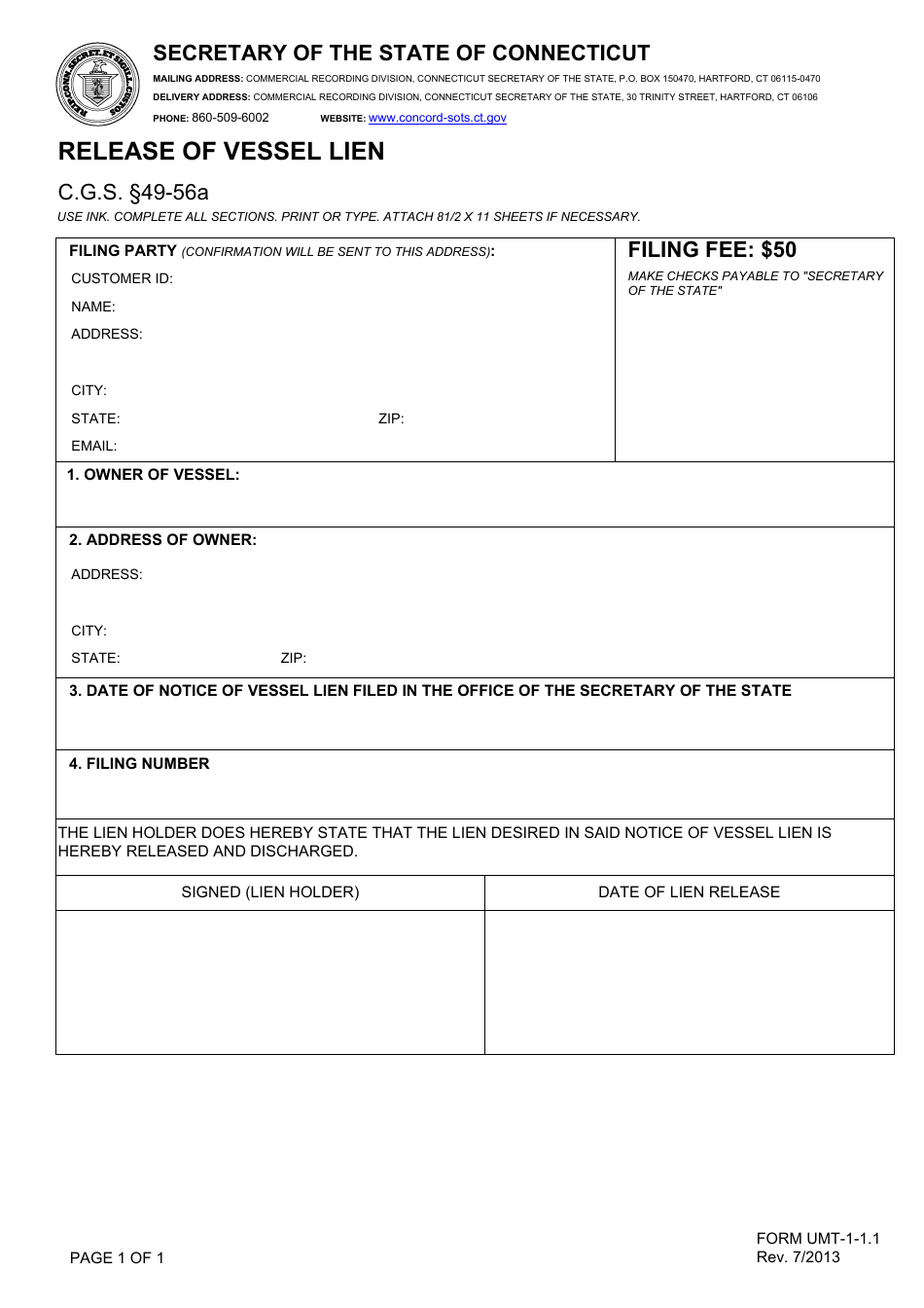 Form UMT-1-1.1 - Fill Out, Sign Online and Download Fillable PDF ...