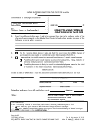 Form CIV-709 Request to Waive Posting in Child&#039;s Change of Name Case - Alaska