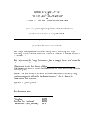 Form INHS32 Notice of Cancellation for Foreign Limited Partnership or Limited Liability Limited Partnership - Florida, Page 3