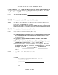 Form CR2E016 Articles of Revocation of Dissolution for a Florida Not for Profit Corporation - Florida, Page 3