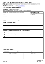 Document preview: Form STA-1-1.0 Certificate of Amendment - Domestic Statutory Trust - Connecticut