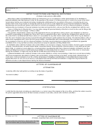 Form GC-250 Letters of Guardianship - California, Page 2