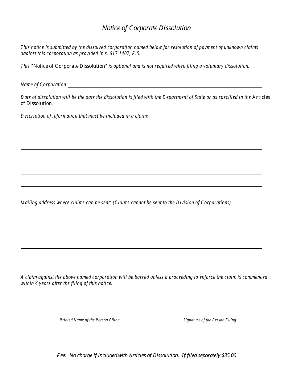 Form CR2E059 Non-profit Articles of Dissolution - Florida, Page 4