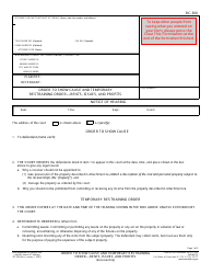 Form RC-300 &quot;Order to Show Cause and Temporary Restraining Order - Rents, Issues, and Profits&quot; - California
