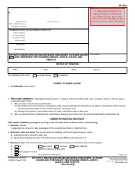 Form RC-200 &quot;Ex Parte Order Appointing Receiver and Order to Show Cause and Temporary Restraining Order - Rents, Issues, and Profits&quot; - California