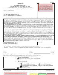 Document preview: Form SUM-145 Summons (Citacion Judicial) - Enforcement of State Housing Law - California (English/Spanish)
