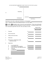 Document preview: Form CIV-410 Cost Bill - Alaska