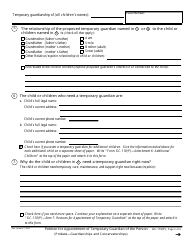 Form GC-110(P) Petition for Appointment of Temporary Guardian of the Person - California, Page 2