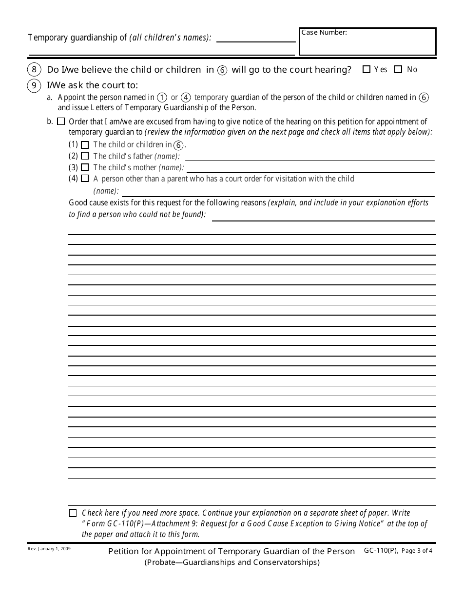 Form GC-110(P) - Fill Out, Sign Online and Download Fillable PDF ...