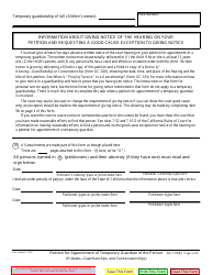 Form GC-110(P) Petition for Appointment of Temporary Guardian of the Person - California, Page 4