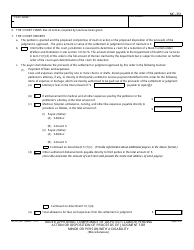 Form MC-351 Order Approving Compromise of Disputed Claim or Pending Action or Disposition of Proceeds of Judgment for Minor or Person With a Disability - California, Page 2