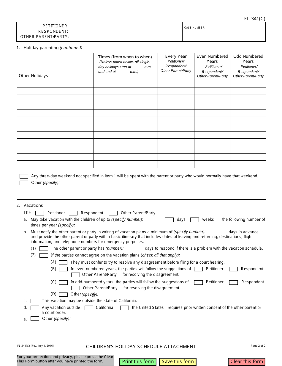 Form FL-341(C) - Fill Out, Sign Online and Download Fillable PDF ...