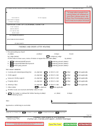 Document preview: Form FL-340 Findings and Order After Hearing - California