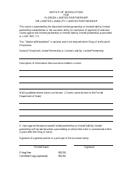 Form CR2E108 Notice of Dissolution for Florida Limited Partnership or Limited Liability Limited Partnership - Florida, Page 3