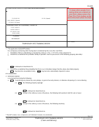 Form CD-200 Temporary Restraining Order - California