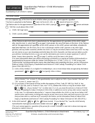 Form GC-210(CA) Guardianship Petition-Child Information Attachment - California