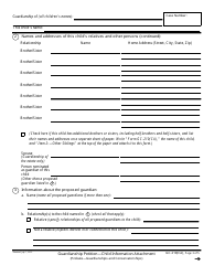 Form GC-210(CA) Guardianship Petition-Child Information Attachment - California, Page 3