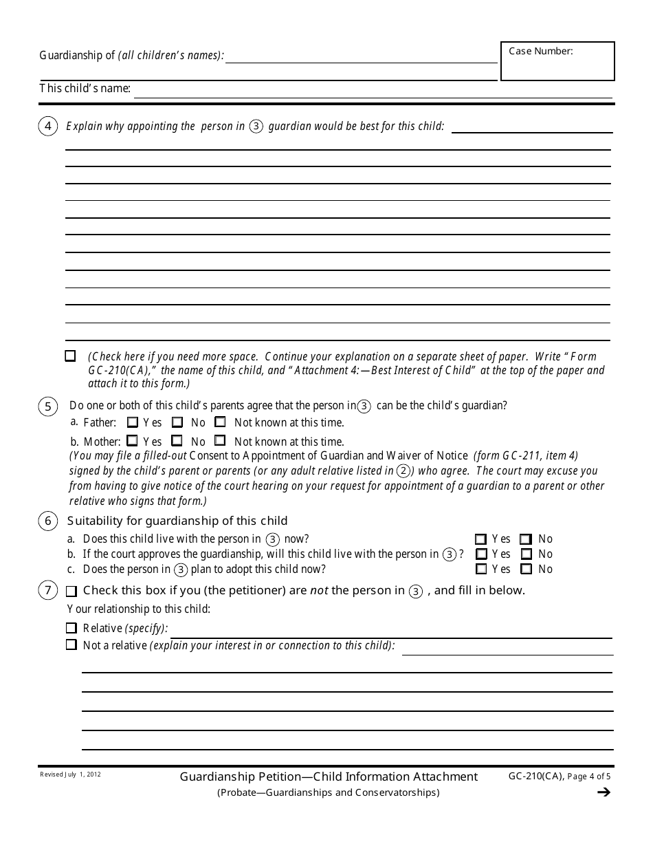 Form GC-210(CA) - Fill Out, Sign Online and Download Fillable PDF ...