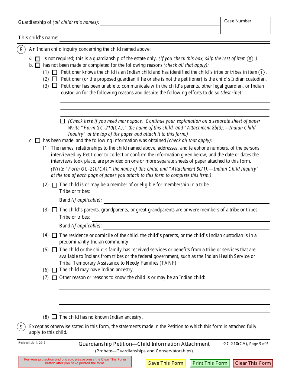 Form GC-210(CA) - Fill Out, Sign Online and Download Fillable PDF ...