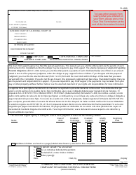 Document preview: Form FL-600 Summons and Complaint or Supplemental Complaint Regarding Parental Obligations - California