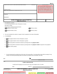 Document preview: Form WG-011 Order Determining Claim of Exemption (Wage Garnishment) - California