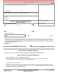 Document preview: Form WG-008 Notice of Filing of Claim of Exemption (Wage Garnishment) - California