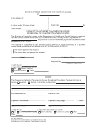 Document preview: Form DL-165 Request to Authorize Placement in Secure Residential Psychiatric Treatment Center - Alaska