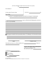 Document preview: Form DL-162 Affidavit and Memorandum in Support of Request for Relief - Alaska