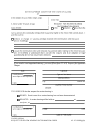 Document preview: Form CN-360 Request for Review Hearing on Termination Order - Alaska