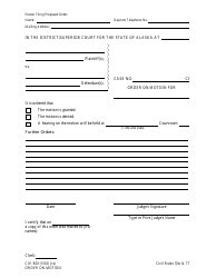 Document preview: Form CIV-820 Order on Motion - Alaska